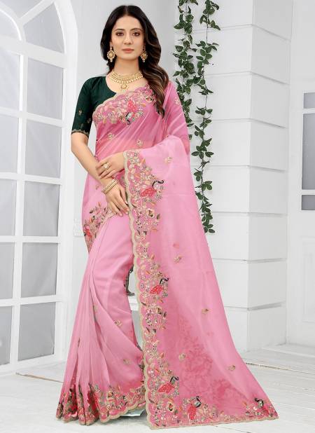 Pink Colour AURELIA New Heavy Designer Party Wear Saree Collection 5841
